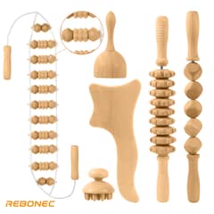 REBONEC - Kit 6pcs Maderos De Masaje Maderoterapia Corporal Rodillo