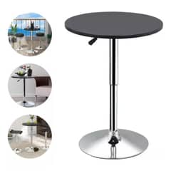 GENERICO - Mesa Bar Altura Regulable 60 A 93 Cm Diametro Comedor Gira 360° Negra