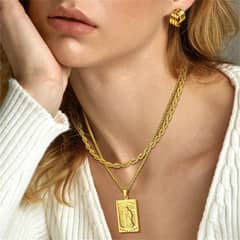 TIOZONEY - Collar y cadena de la Virgen María