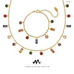 TIOZONEY - Conjunto de collar y pulsera para mujer