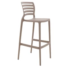 TRAMONTINA - Silla Sofia Alta Bar en Polipropileno y Fibra de Vidrio Taupe