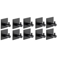 TNAKIEX - 10Pz Ganchos Adhesivos Colgador Perchero Baño Cocina Acero Inox