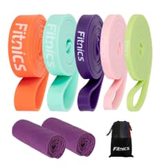 FITNICS - Bandas Elasticas Resistencia Set + Toalla Microfibra - Naranja