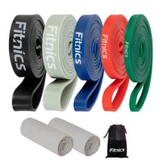 FITNICS - Bandas Elasticas Resistencia Set + Toalla Microfibra - Negro