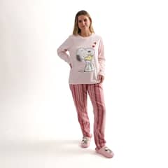 SNOOPY - Pijama Polar Mujer Abrazo Rosado