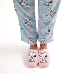 SNOOPY - Pantufla Mujer Corazones Rosado