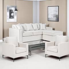 SITIAL HOME - Living 311, Lehmann Blanco bone Seccional + 2 poltronas resortes