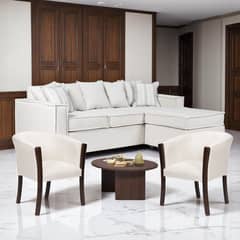 SITIAL HOME - LIVING 311 HAVANNA BLANCO BONE SECCIONAL Y PAR DE SITIALES