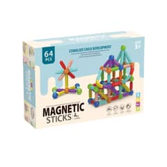GENERICO - Juguete Didáctico 64 Bloques Construcción Varilla Magnética TN