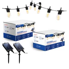 HYUNDAI LIGHTING - PACK 2X GUIRNALDA SOLAR 10MTS + 10 AMPOLLETAS LED - Amarillo