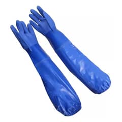 EDWINAYY - Guante Blue Long 60cm Pvc Limpieza Cocina Forro Lana Algodón