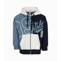 BLACK AND BLUE - Polerón niño con cierre celeste