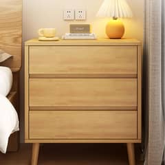 ELEMENT DESIGN - Velador con 3 Cajones, Madera, 50x40x62 cm