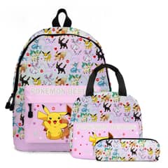DANWEILE - Pokémon Pikachu 3PCS Mochila Escolar Estuche para Lápices