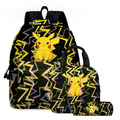DANWEILE - Pokémon Pikachu 3PCS Mochila Escolar Estuche para Lápices
