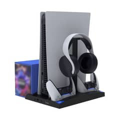 VDVO - 6 en 1 soporte vertical para ps5 consola ventilador de refrigeración