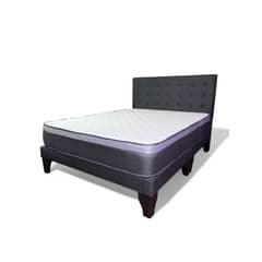 FLOBAL - Cama Europea Super King + Respaldo Abotonado Marengo +Colchón 200x200