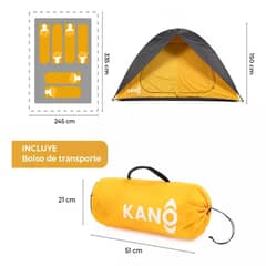 BIGBAMSPACE - Carpa 6 Personas Kano Calafquen Camping Impermeable 3000 Mm