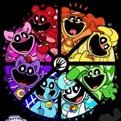 BIGBAMSPACE - Smiling Critters Figuras Catnap Set De 8 Piezas Gran Calidad - Negro