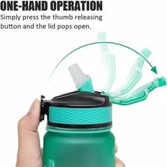 BIGBAMSPACE - Botella De Agua 1 Litro Marcador Tiempo Horario Bpa Free - Gris