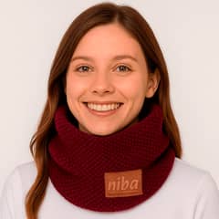 NIBA - Bufanda Lana Circular Burdeo