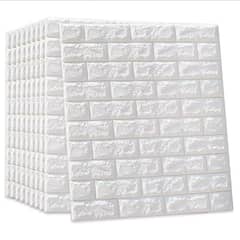 SUPERCENTER - Pack 10 Laminas Papel Mural 3d Ladrillo Pared Blanco 77x70cm