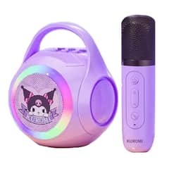 SANRIO - KUROMI 3 IN 1 LED charging BT karaoke speaker y 1 microphones-Morado