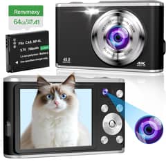 RENVMEXY - Cámaras digitales Doble 48MP DC306L 64GB Negro