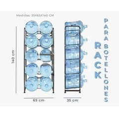 DALI - Estante Organizador Rack 10 Botellones Bidones Agua 20lts