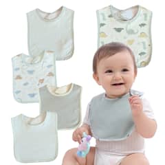 GENERICO - Pack 5 Baberos Algodon Tela Bebe Niño 0-24 meses