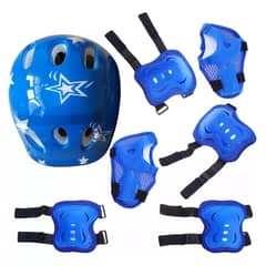 GENERICO - Juego De 7 pzs Protectores De Patinaje Sobre Ruedas Azul