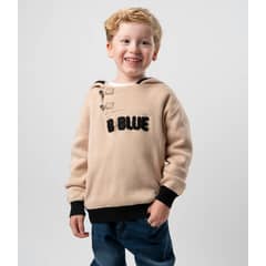 BLACK AND BLUE - Chaleco niño tejido beige