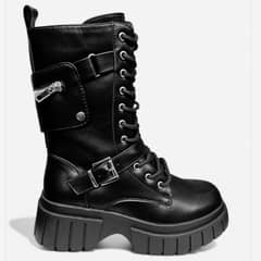 HERIEL - Botín Rock Negro para Mujer