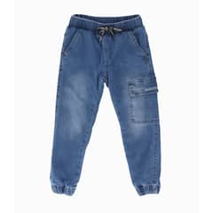 BLACK AND BLUE - Jeans niño cargo denim celeste