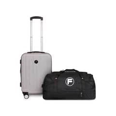 F - Maleta de cabina Flip gris + Bolso enrollable Goliat 80lts