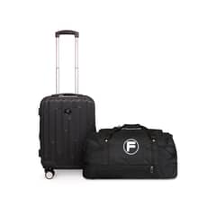 F - Maleta de cabina Flip negra + Bolso enrollable Goliat 80lts
