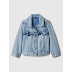 GAP - Chaqueta Toddler Niña Ruffle Icon Denim Celeste