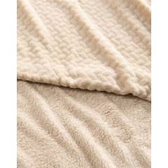 MASHINI - FRAZADAS EMBOSSED BEIGE 1.5 plazas