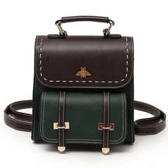 BRO TOUMI - Mochila Bee-GOCI Vintage de cuero para mujer-Negro