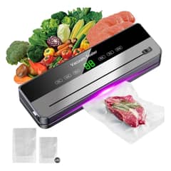 EVERSO - Maquina Selladora Vacío Alimentos 120w 6 En1 Con 20 Bolsas