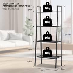 YOMYM - Organizador Estante de Escaleras de Metal Multiusos 4-Tier