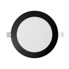 WANT - Panel Redondo LED Embutido Negro 12W - Cálido
