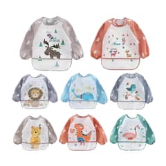 GENERICO - Pack 3 Delantal Babero Bebes Manga Larga 6-24 meses