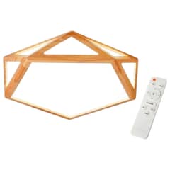 GENERICO - Lámpara CCT Pentágono 36w 300mm Abedul Con Control Remoto