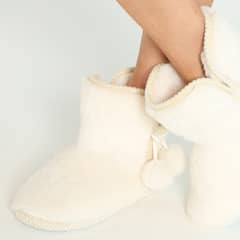 BARBIZON - Pantufla de Mujer Bota New Taupe Claro