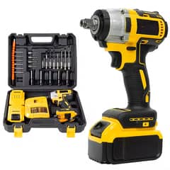 ANGELES DEL HOGAR - LLAVE IMPACTO 350N/M WATSON + ACCESORIOS + 2 BATERÍAS