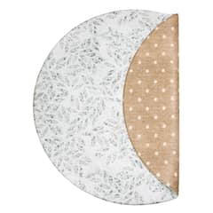 KALEIDO - Alfombra Playmat Antigolpe Reversible Redonda 140cm Terrazo Mostaza