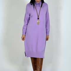 ARRAKASTA - Vestido de lana cuello alto