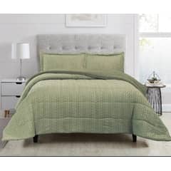 CHANTILLY - Plumón flannel sherpa 2 plazas olive