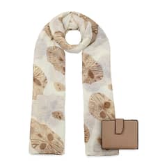 CARVEN - Pack Billetera Briana taupe + Pañuelo Omani beige